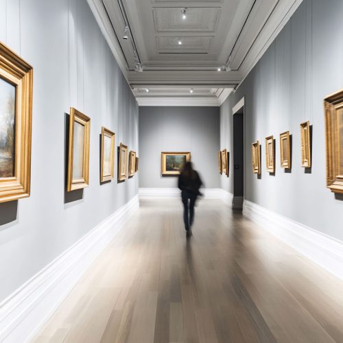 visitatore-che-passa-davanti-cornici-d-oro-una-galleria-d-arte